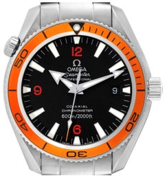 Used Omega Seamaster Planet Ocean Orange Bezel Steel Mens Watch 2209.50.00 Box Card