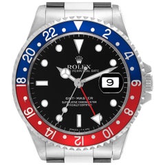 Used Rolex GMT Master 40mm Blue Red Pepsi Bezel Steel Mens Watch 16700