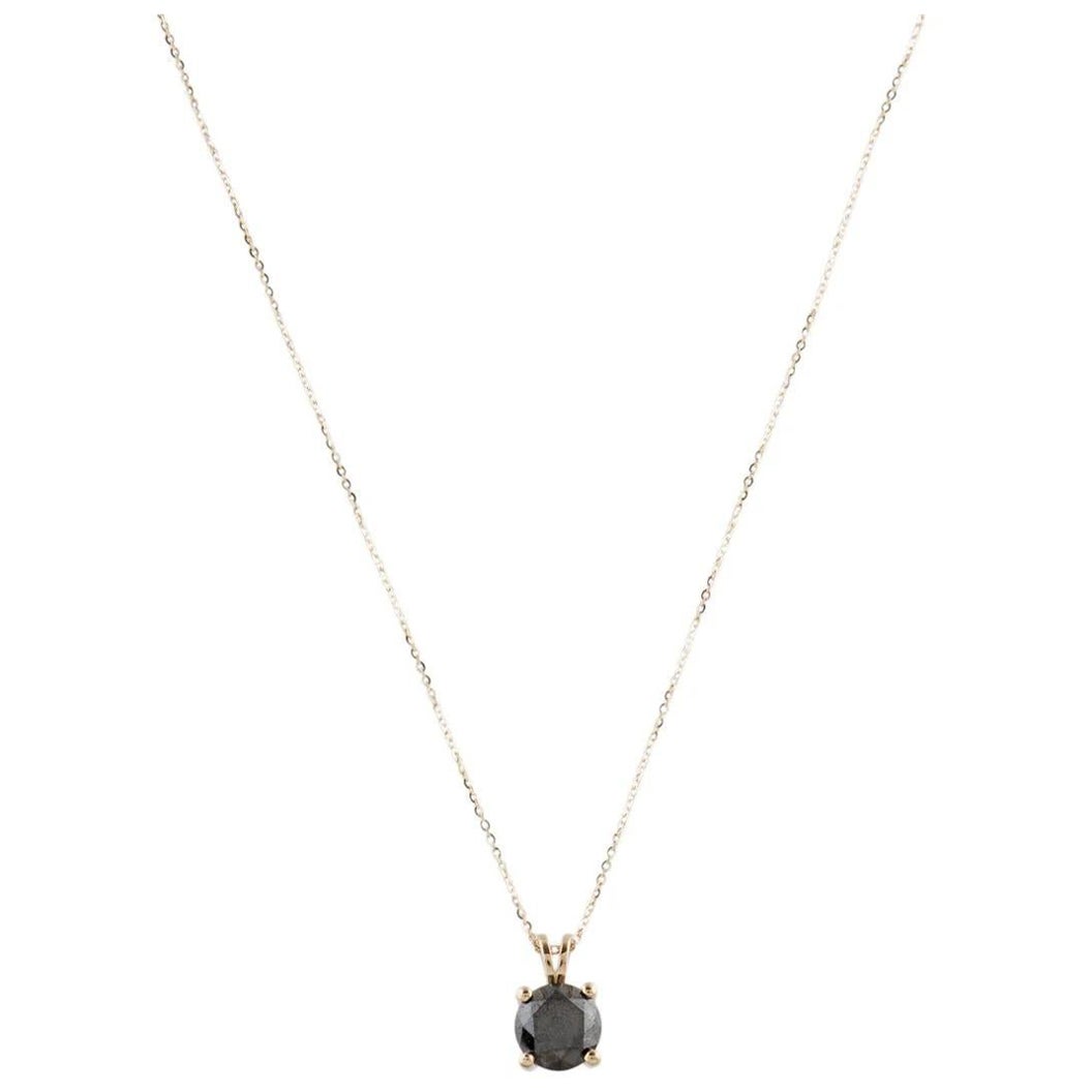 14K Diamond Pendant Necklace 2.75ct - Genuine Gemstone, Statement Jewelry Piece For Sale
