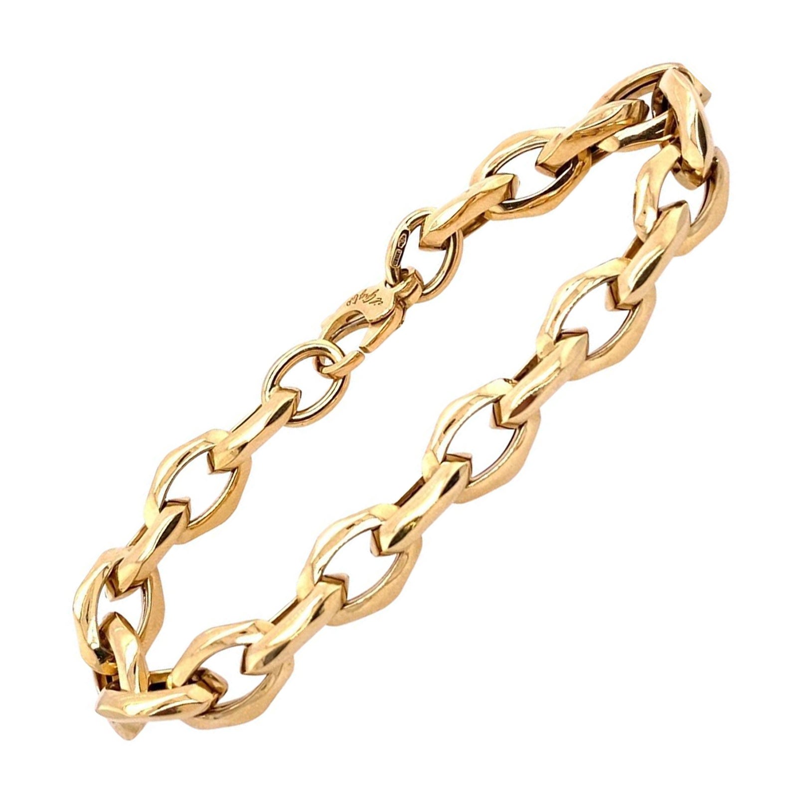 Bracelet avec fermoir mousqueton en or jaune 18ct en vente