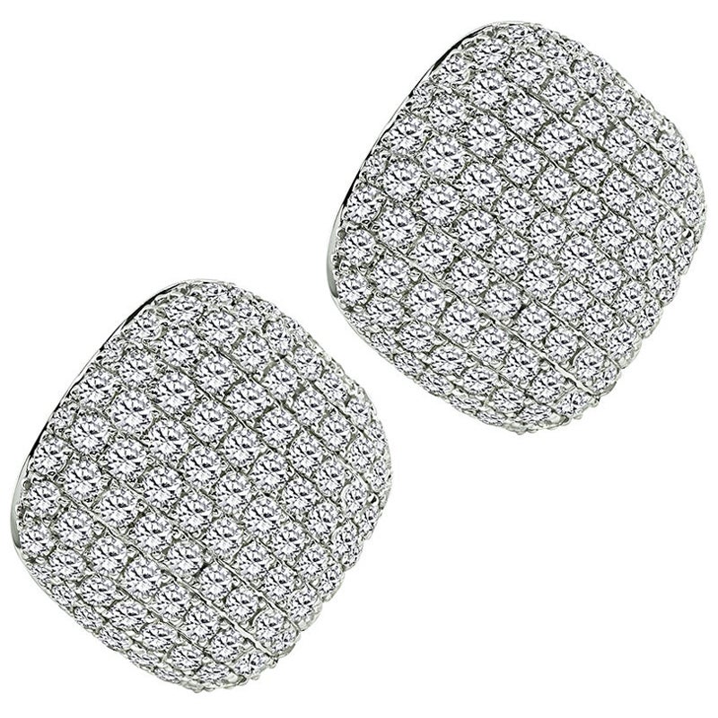 8.23ct Diamond Gold Earrings For Sale