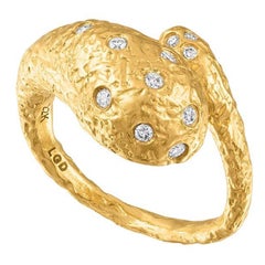 Cocktailring aus 22 Karat Gold mit Cosmic Python-Diamant