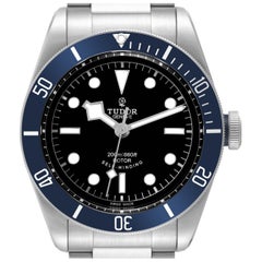 Tudor Heritage Black Bay Blue Bezel Steel Watch 79220B Box Card