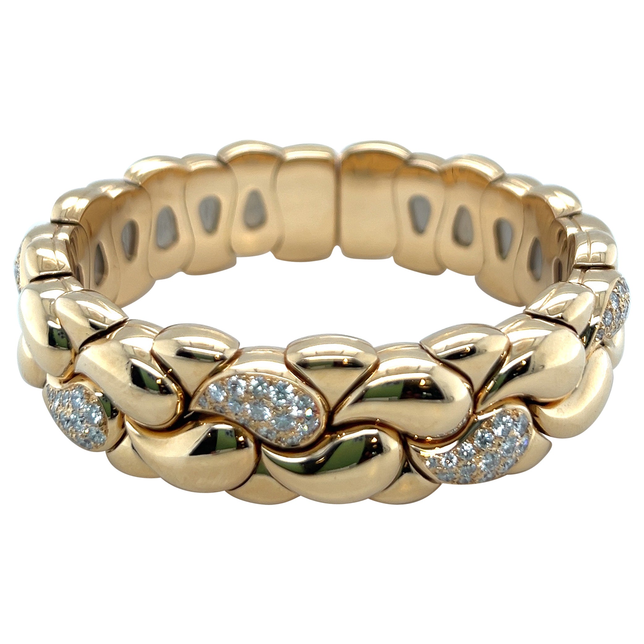 18 Karat Yellow Gold and Diamond Casmir Bangle by Chopard For Sale