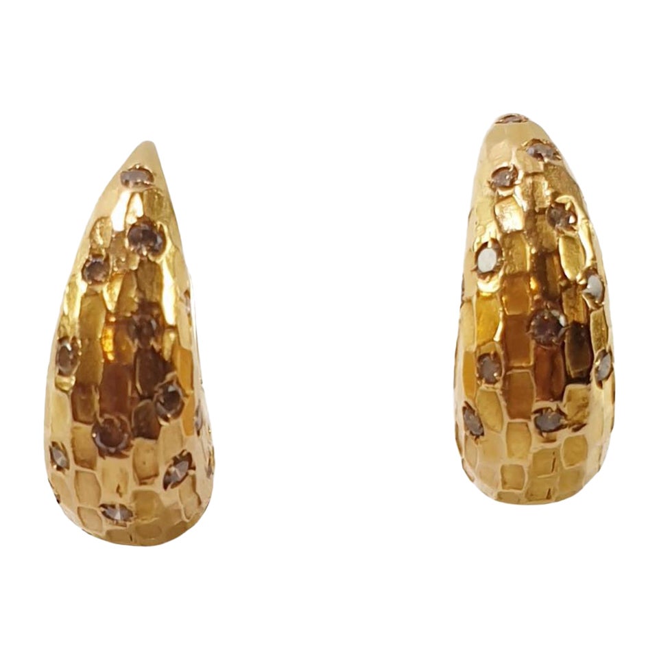 Pomellato Rose Gold Diamond Duna Earrings For Sale