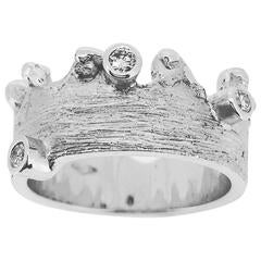 S. Van Giel Modernist Diamonds Palladium Gold Ring