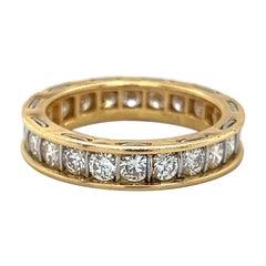 Retro Cartier Diamond Eternity Ring 18k Yellow Gold Stackable Size 48