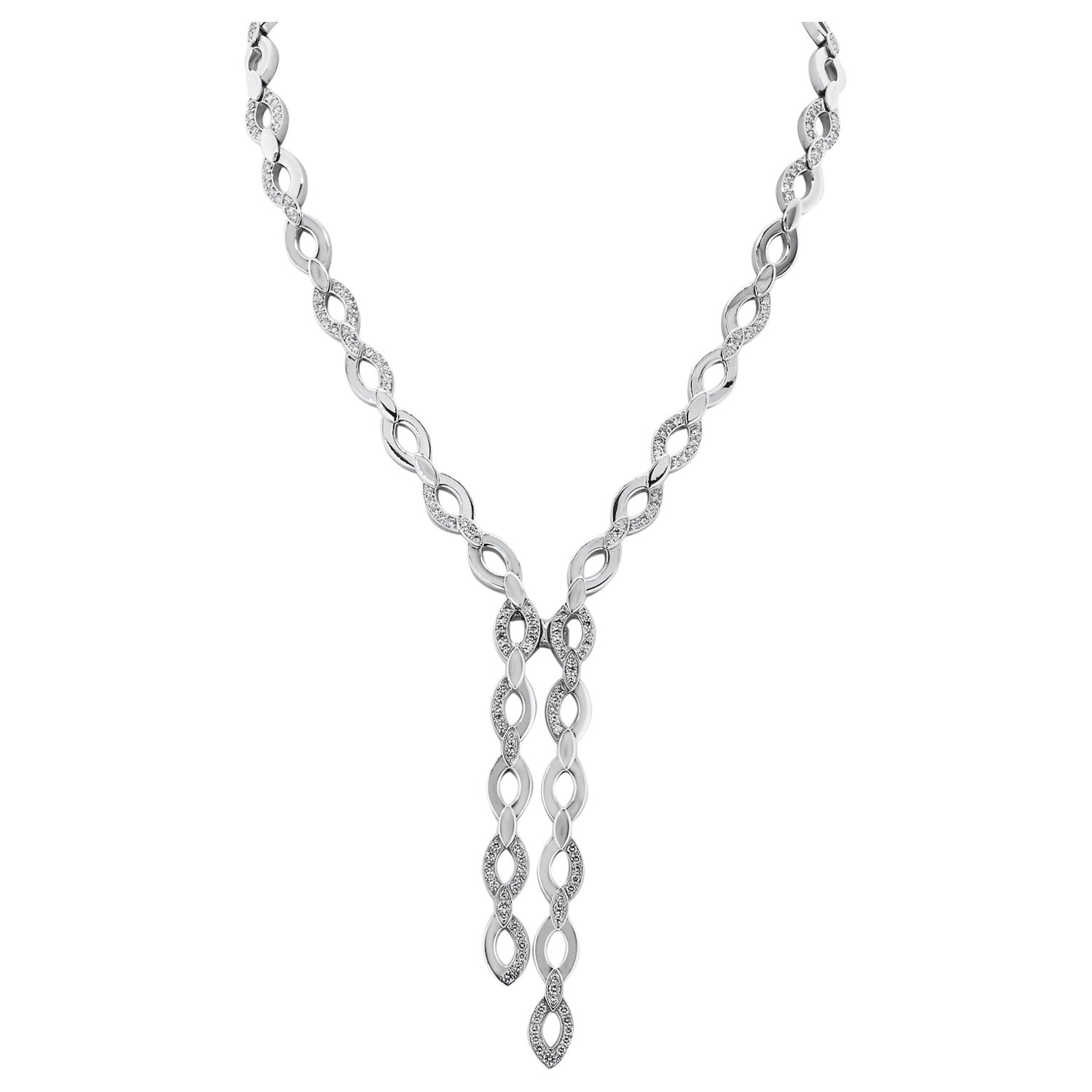 Cartier Diadea Lariat Diamond Necklace in 18k White Gold For Sale