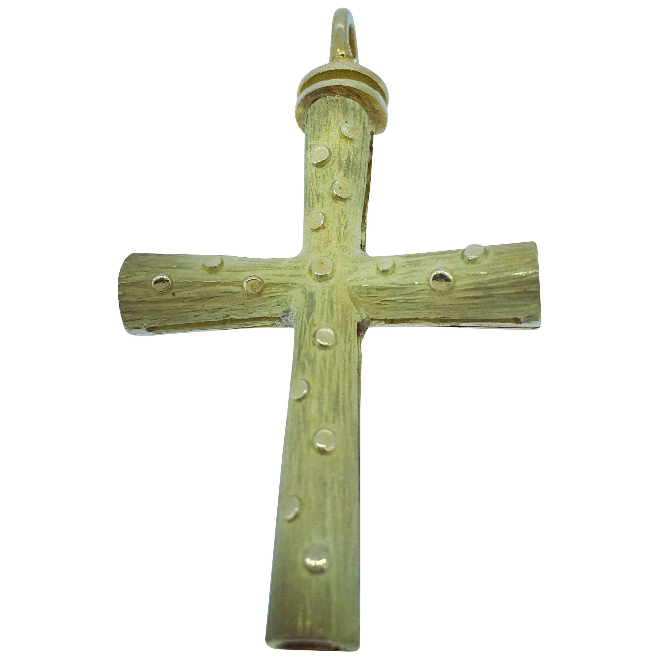 S. Van Giel Modern Gold Cross  For Sale