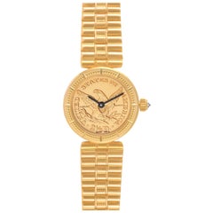 Used Corum 2.5 Dollars Eagle Liberty Coin Yellow Gold Ladies Watch 1852