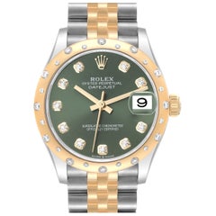 Rolex Datejust Midsize Steel Yellow Gold Diamond Ladies Watch 278343 Unworn