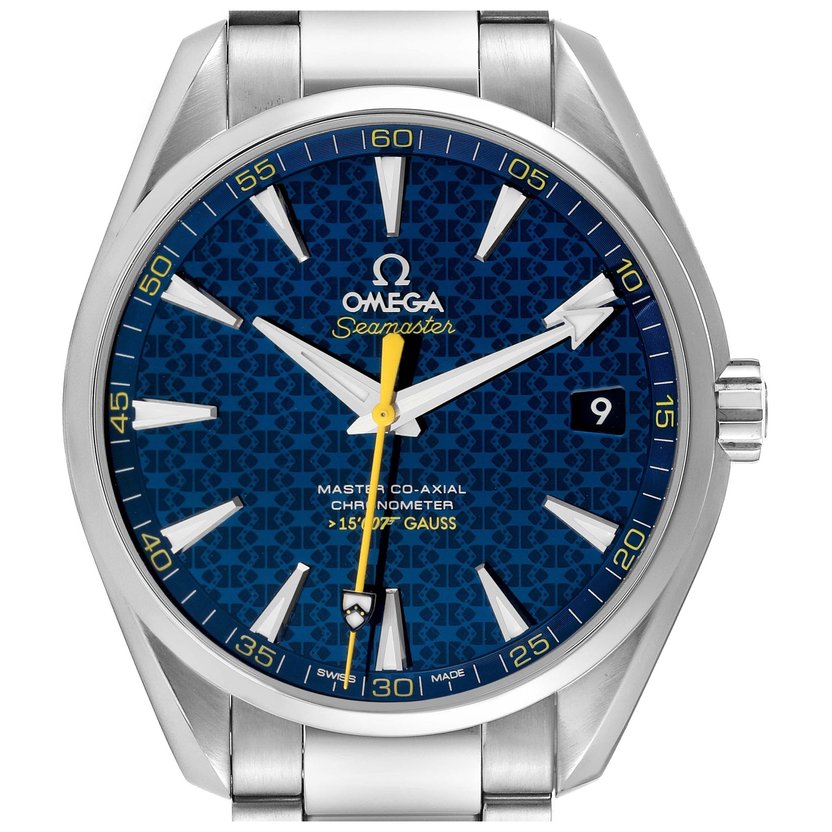 Omega Seamaster Aqua Terra Spectre James Bond Steel Mens Watch For Sale