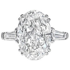 Used GIA Certified 4 Carat F Color VS1 Clarity Oval Diamond Engagement Ring