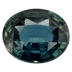 Pierre précieuse saphir bleu vert naturel non chauffé de 3.04 carats avec rapport GIA
