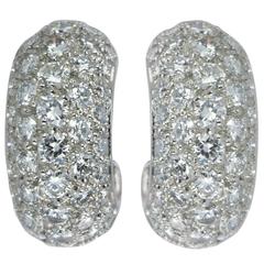 Tiffany & Co. Diamond Platinum Hoop Earrings 