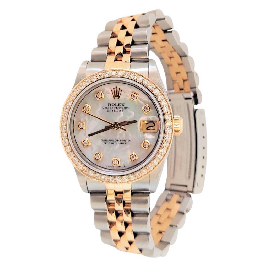 Rolex Ladies 31mm Datejust MOP Diamond Two-Tone Jubilee