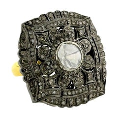 Rose-Cut Diamond Floral Design Ring aus 14k Gold