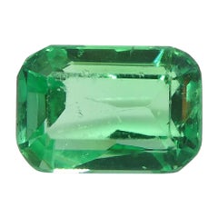 1ct Rectangular Cushion Green Emerald from Colombia (Émeraude verte rectangulaire en forme de coussin de Colombie)