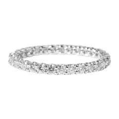 1.08 Carat Round Cut Diamond Wedding Band in 18k White Gold