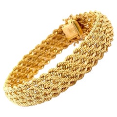 Italienisch geflochtene Twist Armband 21,1 Gramm 8,25 Zoll 14 Karat Gelbgold