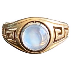 Vintage Greek Moonstone 14K Gold Ring