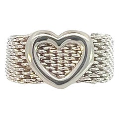 Tiffany & Co Estate Somerset Anillo Corazón 7 Plata 9,60 mm