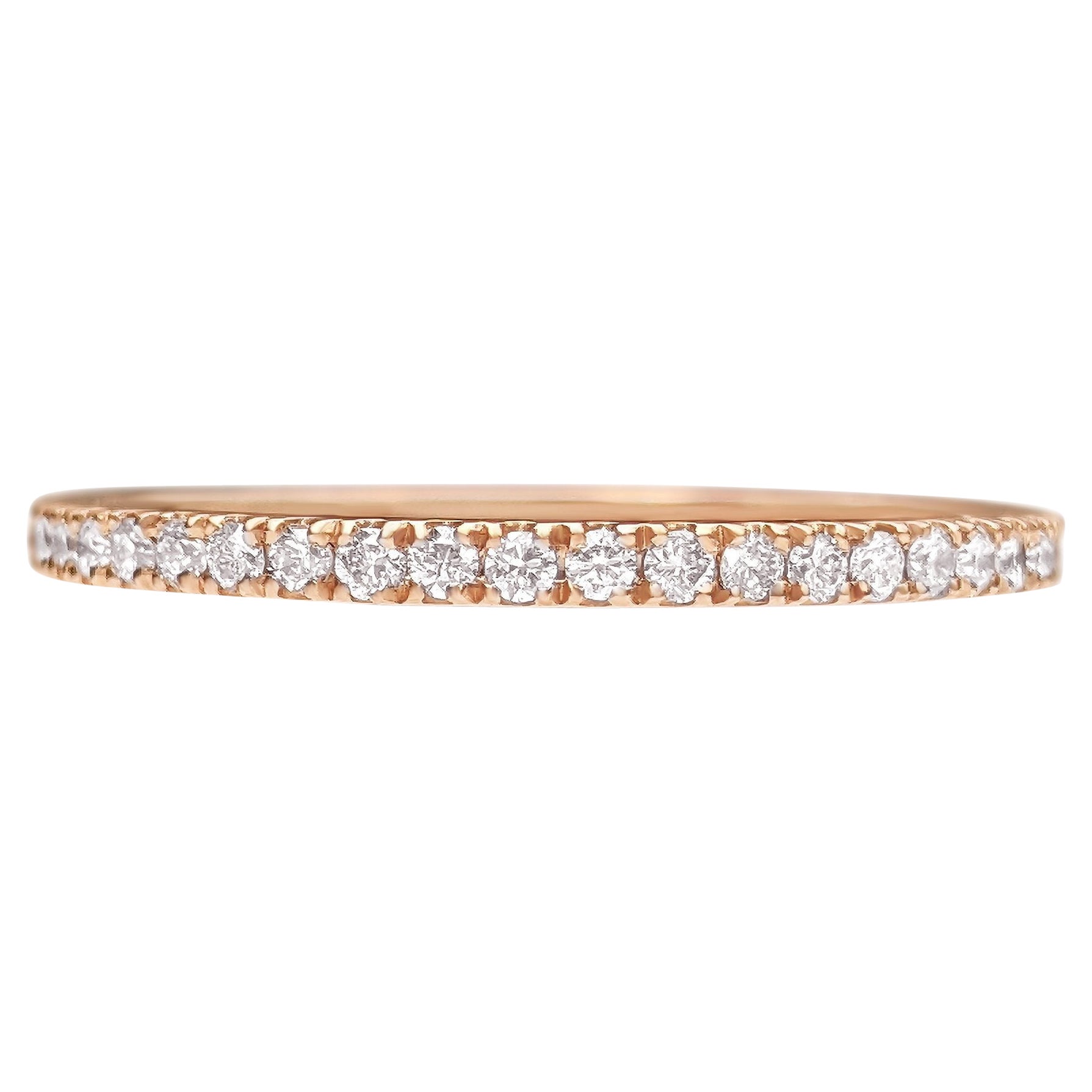 NO RESERVE! 0.33Ct Fancy Pink Diamonds Eternity Band - 14kt Rose gold - Ring For Sale