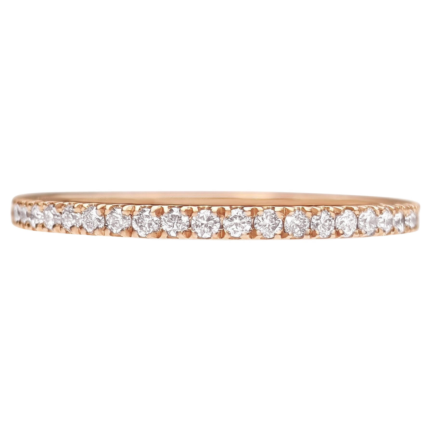$1 NO RESERVE! 0.33Ct Fancy Pink Diamonds Eternity Band - 14kt Rose gold - Ring