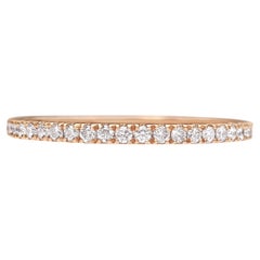 $1 NO RESERVE! 0.33Ct Fancy Pink Diamonds Eternity Band - 14kt Rose gold - Ring