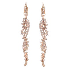 NO RESERVE! 1.20 Cttw Fancy Pink Diamond - 14kt gold - Rose gold - Earrings