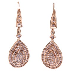 NO RESERVE! 0.75 Cttw Fancy Pink Diamond - 14kt gold - Rose gold - Earrings
