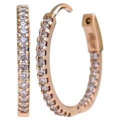$1 NO RESERVE!  0.60 Cttw Fancy Pink Diamond - 14kt gold - Rose gold - Earrings