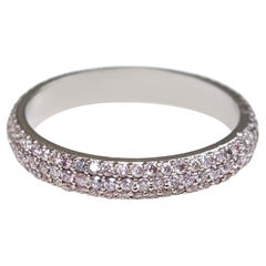NO RESERVE! 1.00Ct Fancy Pink Diamonds Eternity Band - 14 kt. White gold - Ring