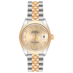 Rolex Datejust 28 Steel Yellow Gold Champagne Dial Ladies Watch 279173