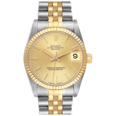 Rolex Datejust Midsize Esfera Champán Acero Oro Amarillo Reloj Señora 68273