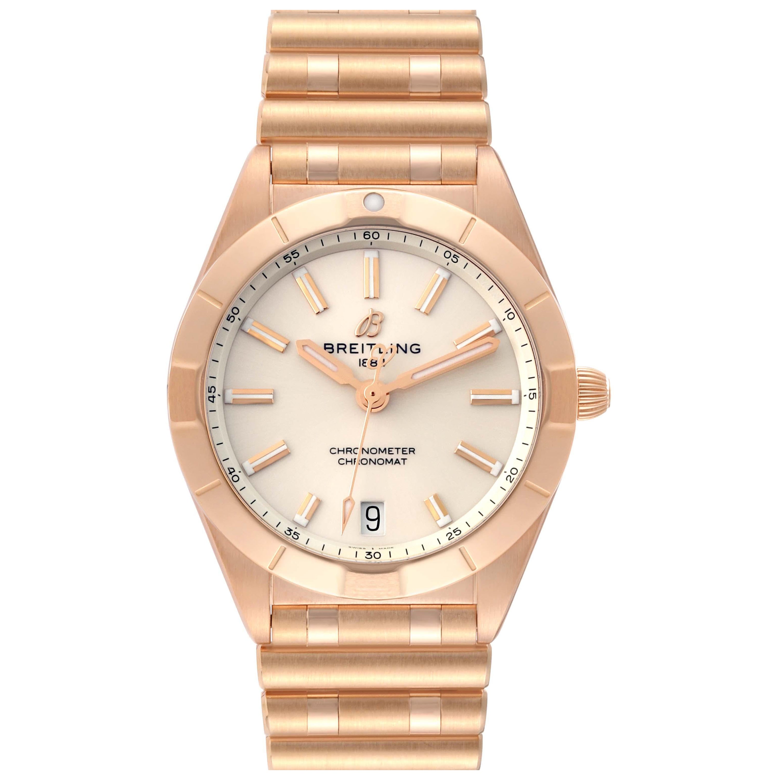 Breitling Chronomat 32 White Dial Rose Gold Ladies Watch R77310 For Sale