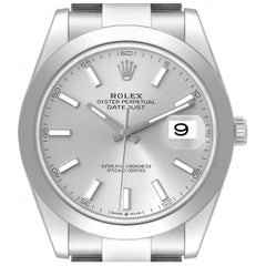 Rolex Datejust 41 Silver Dial Steel Mens Watch 126300 Box Card