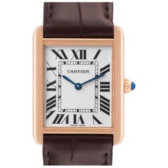 Cartier Tank Solo Large Rose Gold Steel Mens Watch W5200025 Box Papers