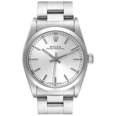 Rolex Oyster Perpetual Midsize Silver Dial Steel Ladies Watch 67480