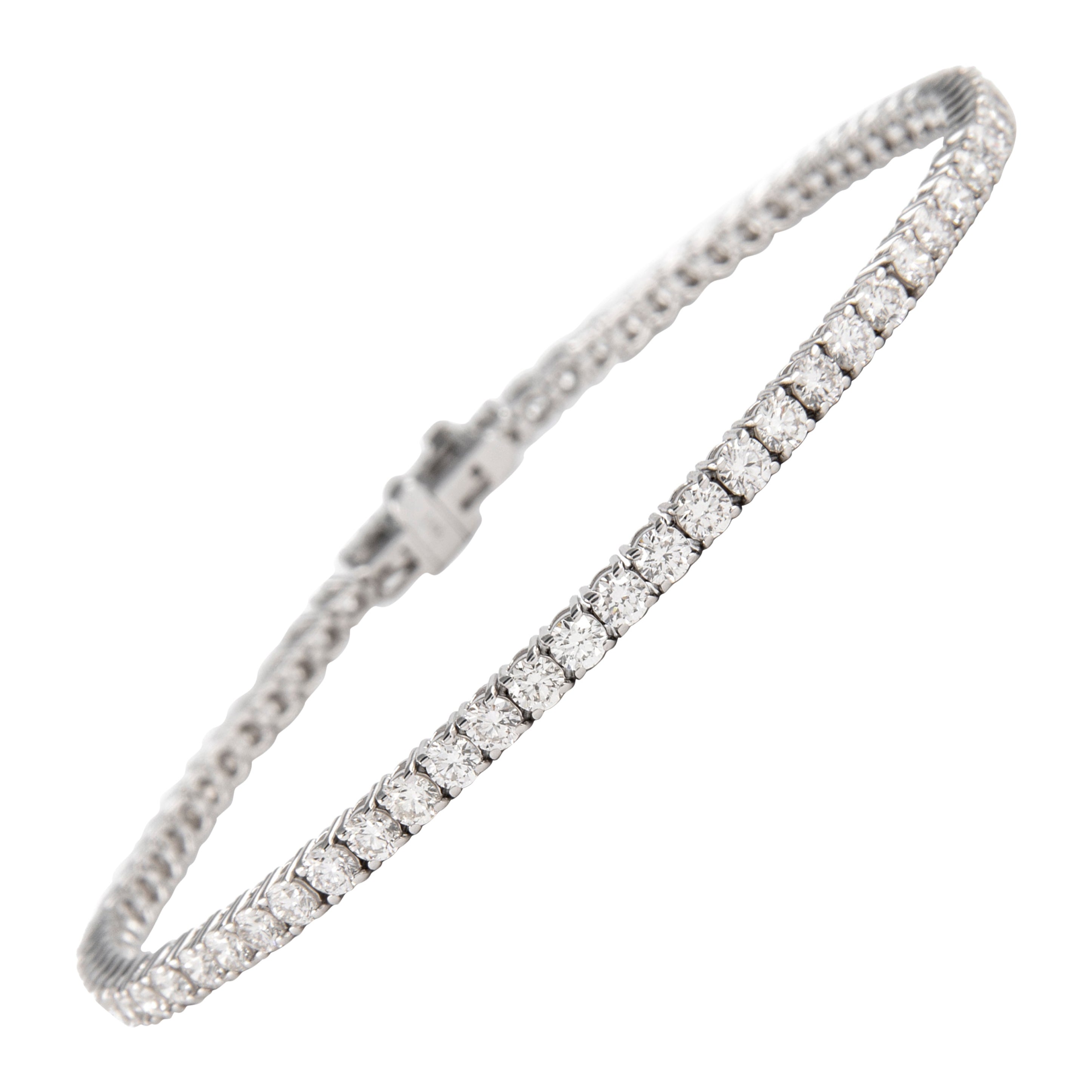 Alexander Beverly Hills, bracelet tennis en or blanc 18 carats avec diamants 3,95 carats E/F VVS2 en vente