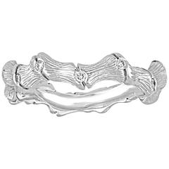 Diamond And Gold Bamboo Band Ring 12