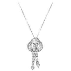 2.00 Carats Gradual Split Diamond Gold Pendant Necklace 11
