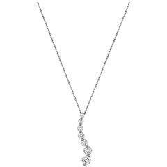 7 Stone Journey 1.00 Carat Diamond Gold Pendant Necklace 6