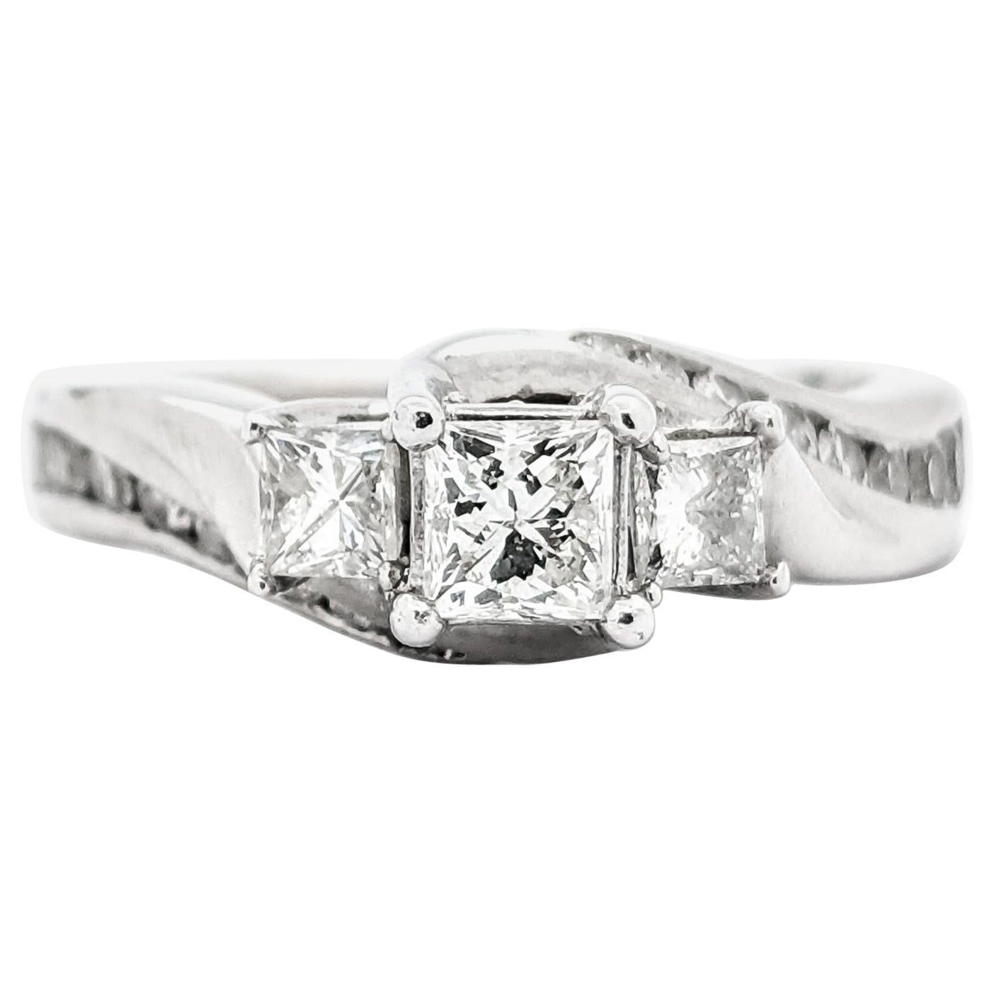 For Sale:  .65ctw Diamond Ring In White Gold