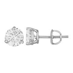 2.05 Carat G I1 Round Diamonds Platinum Stud Earrings 6