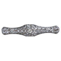 1.30ct Natural Diamonds Platinum Pin Edwardian Deco Vintage