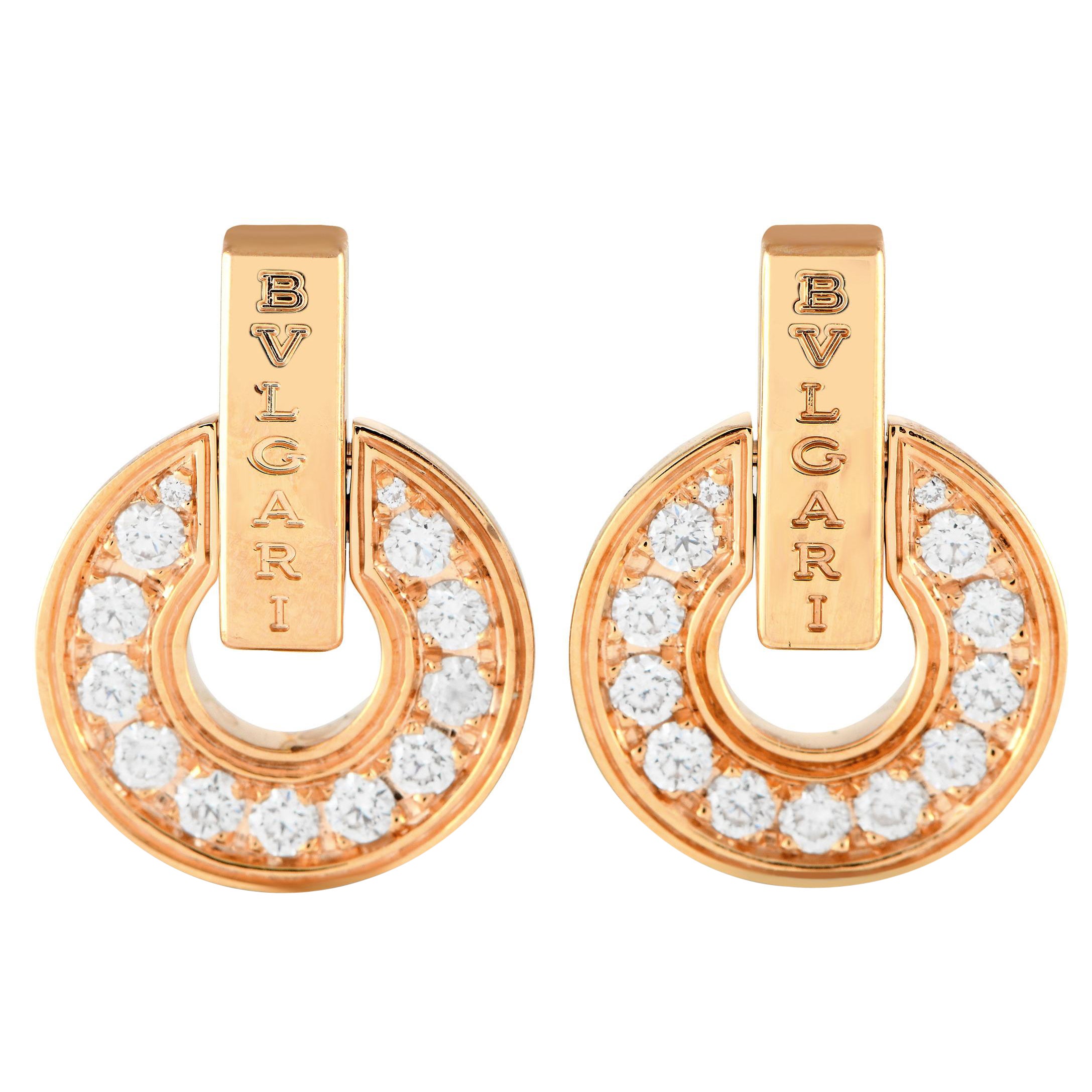 Bvlgari Bvlgari 18K Rose Gold 0.35ct Diamond Earrings BV13-021424