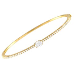 Bracelet jonc ALB-17969-Y en or jaune 18 carats et diamants 1,15 carat