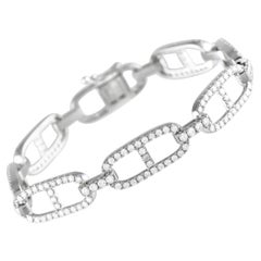 18K White Gold 3.52ct Diamond Link Bracelet ALB-17058