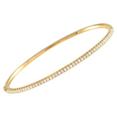 18K Yellow Gold 0.50ct Half-Eternity Bangle Bracelet ALB-15074-Y